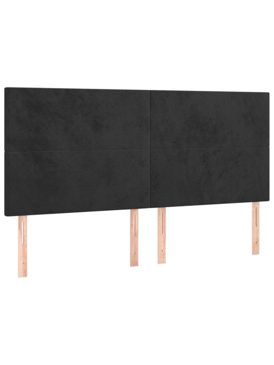 Gultas galvgaļi, 4 gab., 100x5x78/88 cm, melns samts