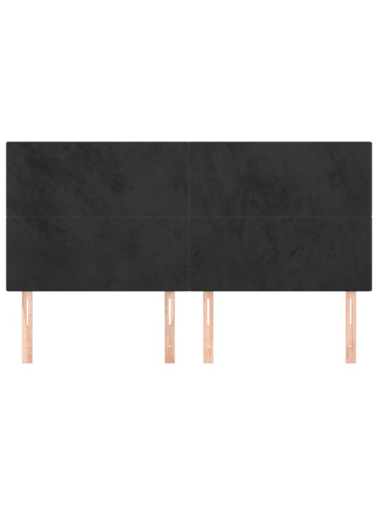 Gultas galvgaļi, 4 gab., 100x5x78/88 cm, melns samts