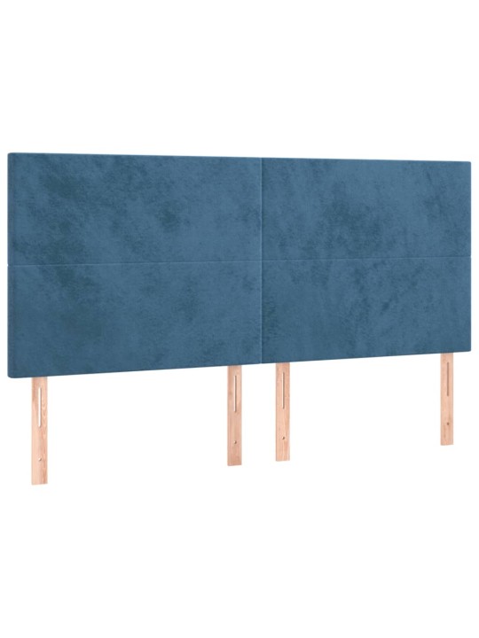 Gultas galvgaļi, 4 gab., 100x5x78/88 cm, zils samts