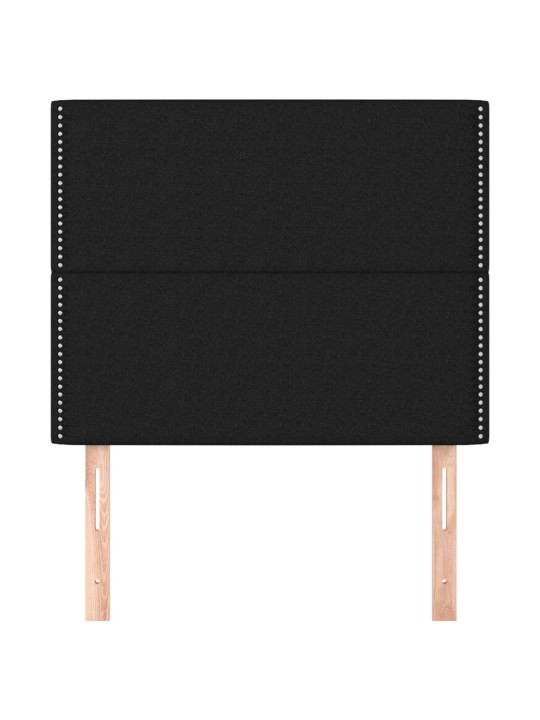 Gultas galvgaļi, 2 gab., 100x5x78/88 cm, melns audums