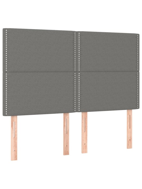 Gultas galvgaļi, 4 gab., 72x5x78/88 cm, tumši pelēks audums
