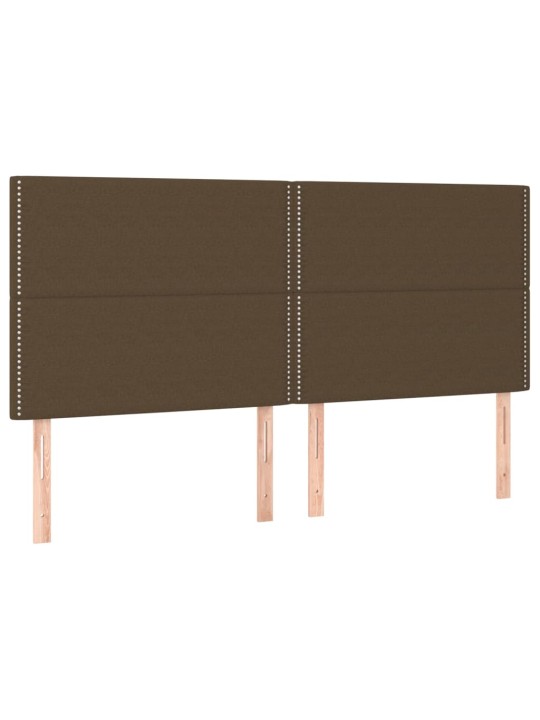 Gultas galvgaļi, 4 gab., 100x5x78/88 cm,tumši brūns audums