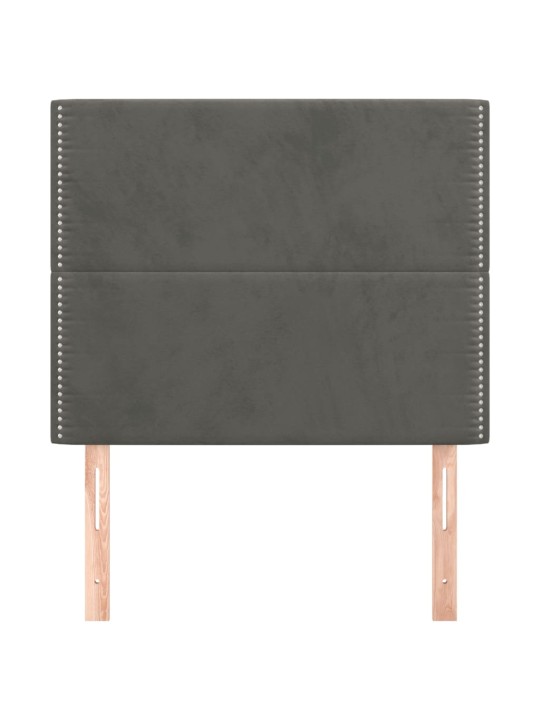 Gultas galvgaļi, 2 gab., 100x5x78/88 cm, tumši pelēks samts