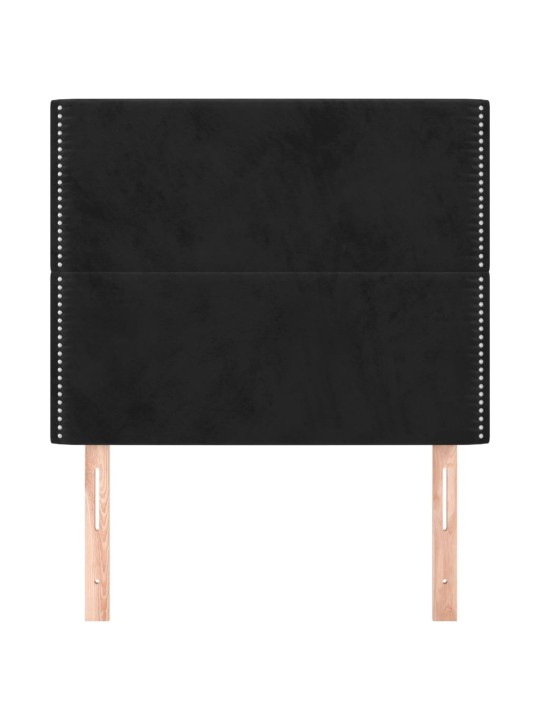 Gultas galvgaļi, 2 gab., 100x5x78/88 cm, melns samts