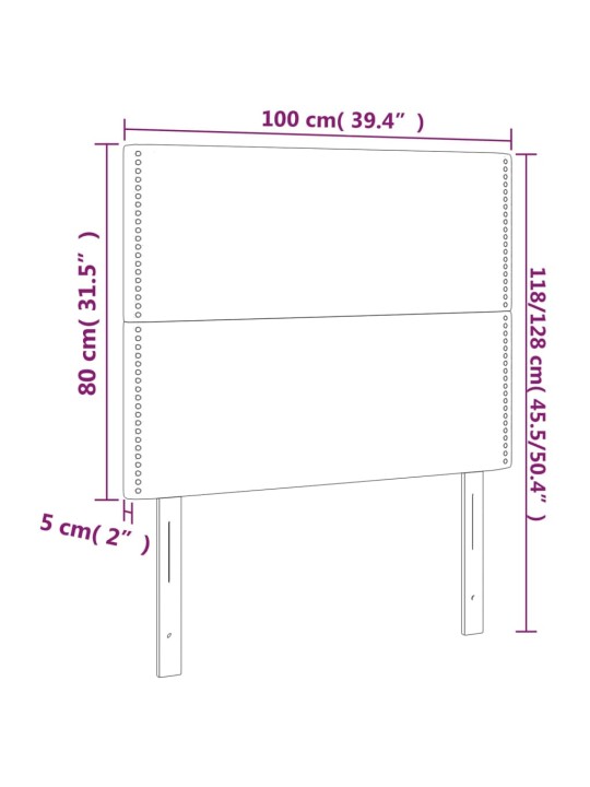 Gultas galvgaļi, 2 gab., 100x5x78/88 cm, zils samts