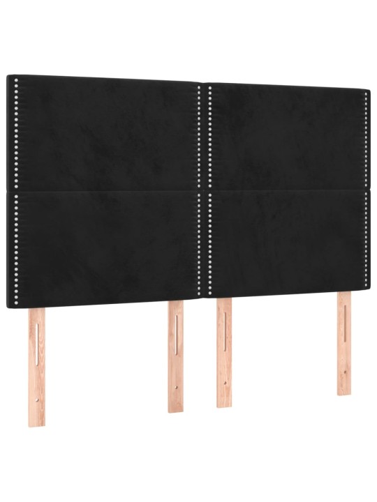 Gultas galvgaļi, 4 gab., 72x5x78/88 cm, melns samts