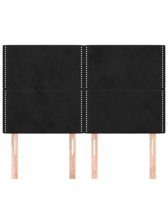 Gultas galvgaļi, 4 gab., 72x5x78/88 cm, melns samts