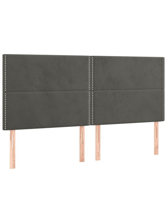 Gultas galvgaļi, 4 gab., 80x5x78/88 cm, tumši pelēks samts