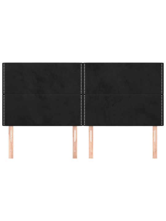 Gultas galvgaļi, 4 gab., 90x5x78/88 cm, melns samts