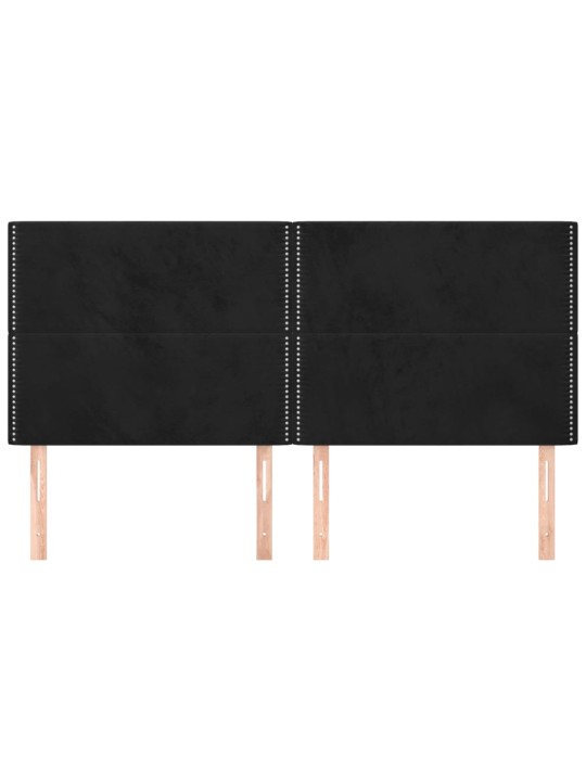 Gultas galvgaļi, 4 gab., 100x5x78/88 cm, melns samts