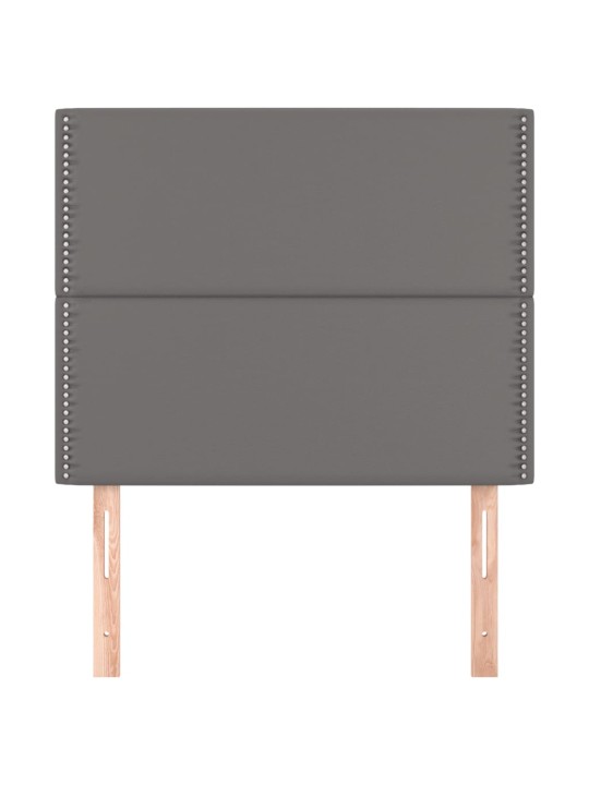Gultas galvgaļi, 2 gab.,100x5x78/88 cm, pelēka mākslīgā āda