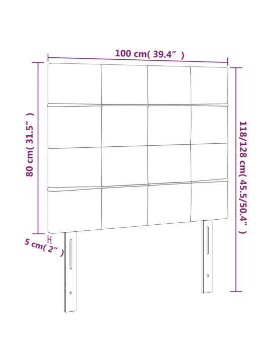 Gultas galvgaļi, 2 gab., 100x5x78/88 cm, tumši pelēks audums