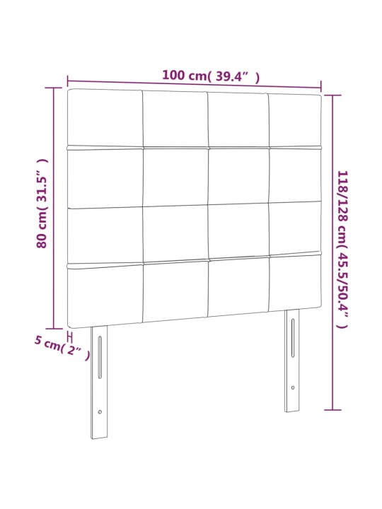 Gultas galvgaļi, 2 gab., 100x5x78/88 cm, zils audums