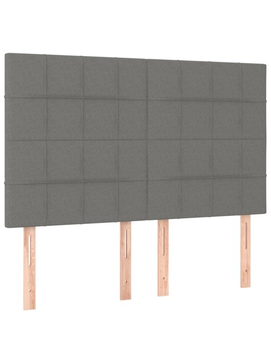 Gultas galvgaļi, 4 gab., 72x5x78/88 cm, tumši pelēks audums