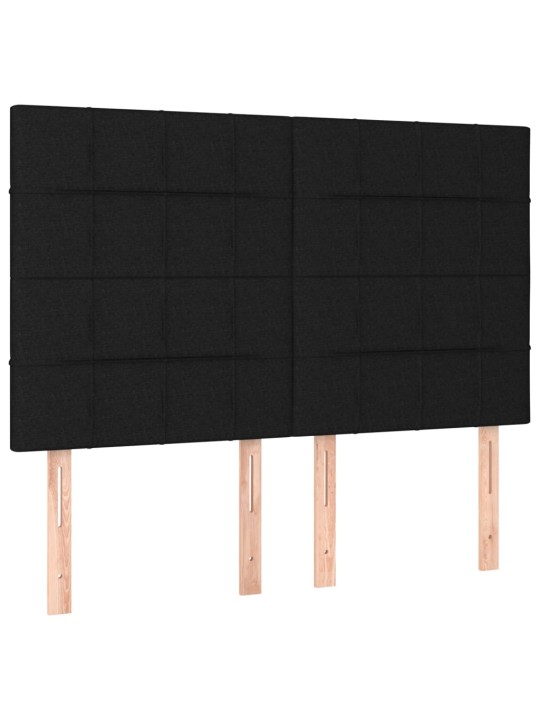 Gultas galvgaļi, 4 gab., 72x5x78/88 cm, melns audums