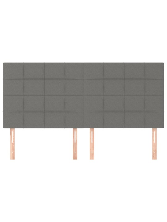 Gultas galvgaļi, 4 gab., 90x5x78/88 cm, tumši pelēks audums