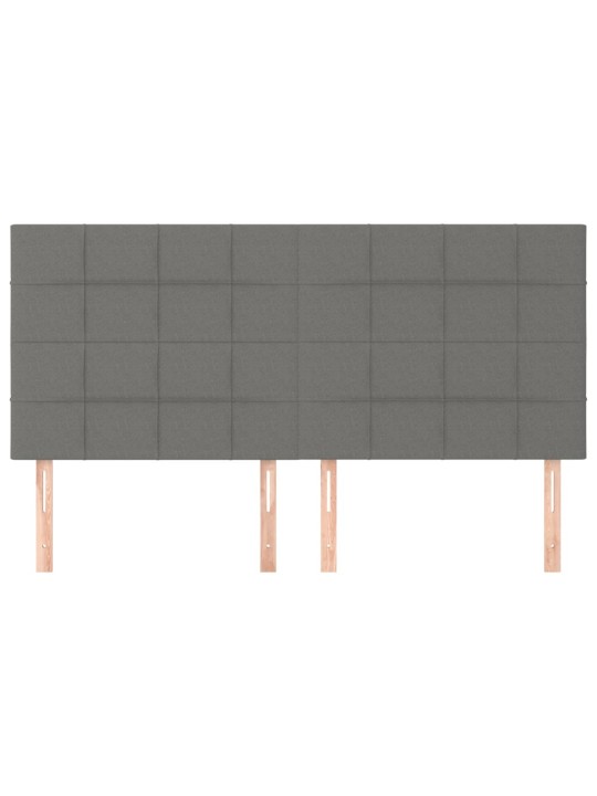 Gultas galvgaļi, 4 gab., 100x5x78/88 cm, tumši pelēks audums