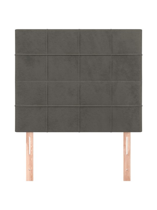 Gultas galvgaļi, 2 gab., 100x5x78/88 cm, tumši pelēks samts