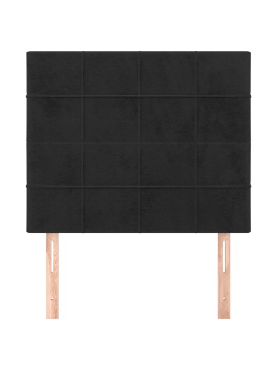 Gultas galvgaļi, 2 gab., 100x5x78/88 cm, melns samts