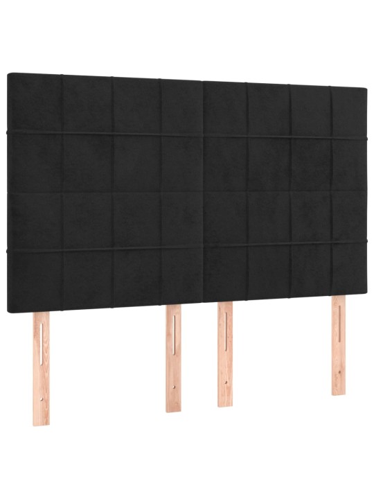 Gultas galvgaļi, 4 gab., 72x5x78/88 cm, melns samts