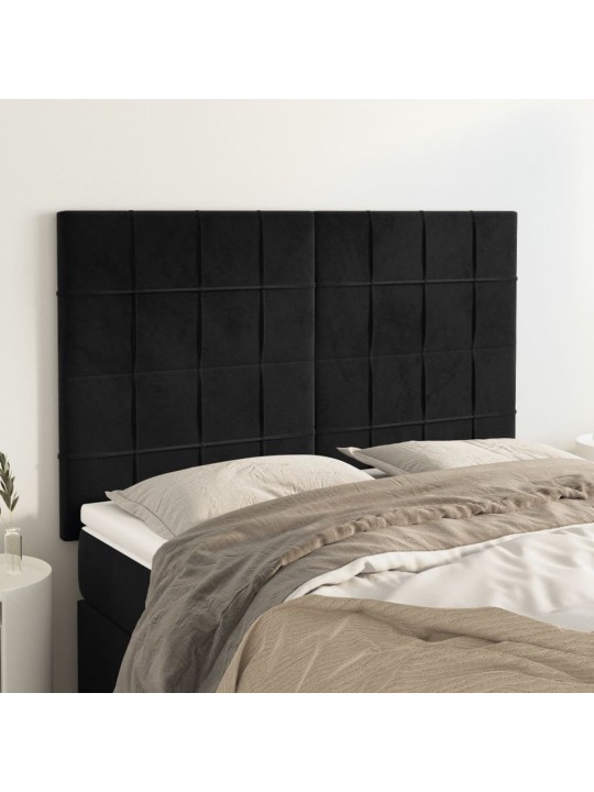 Gultas galvgaļi, 4 gab., 72x5x78/88 cm, melns samts