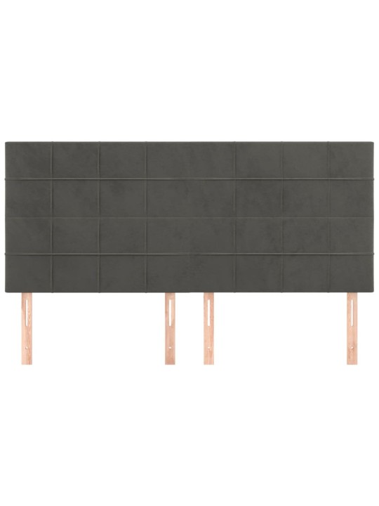 Gultas galvgaļi, 4 gab., 90x5x78/88 cm, tumši pelēks samts