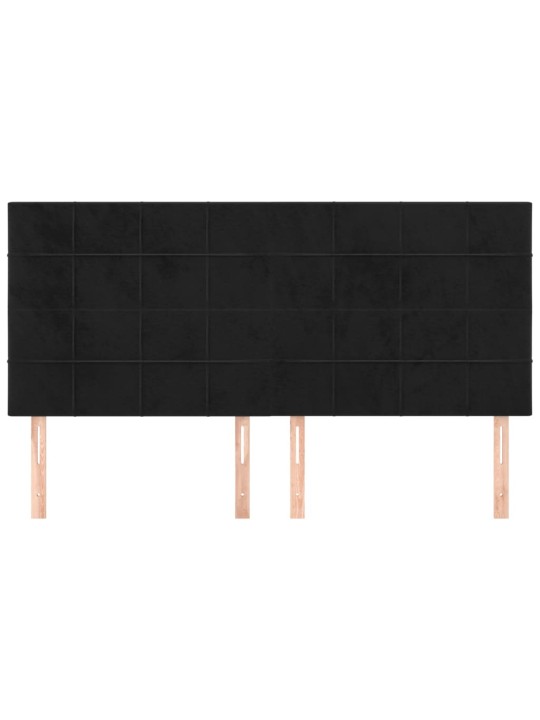Gultas galvgaļi, 4 gab., 90x5x78/88 cm, melns samts
