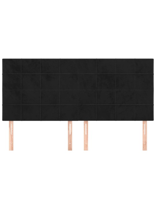 Gultas galvgaļi, 4 gab., 100x5x78/88 cm, melns samts