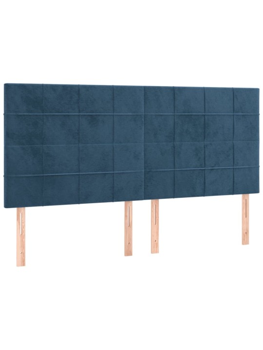 Gultas galvgaļi, 4 gab., 100x5x78/88 cm, zils samts