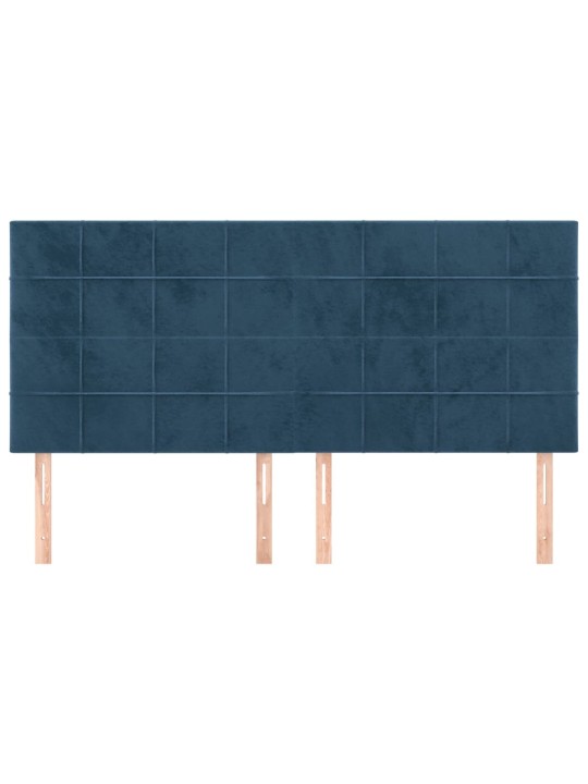Gultas galvgaļi, 4 gab., 100x5x78/88 cm, zils samts