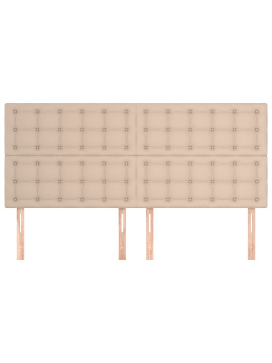 Gultas galvgaļi, 4 gab., 100x5x78/88 cm, kapučīno mākslīgā āda