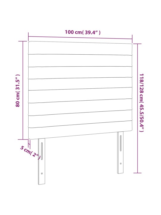 Gultas galvgaļi, 2 gab., 100x5x78/88 cm, melns audums