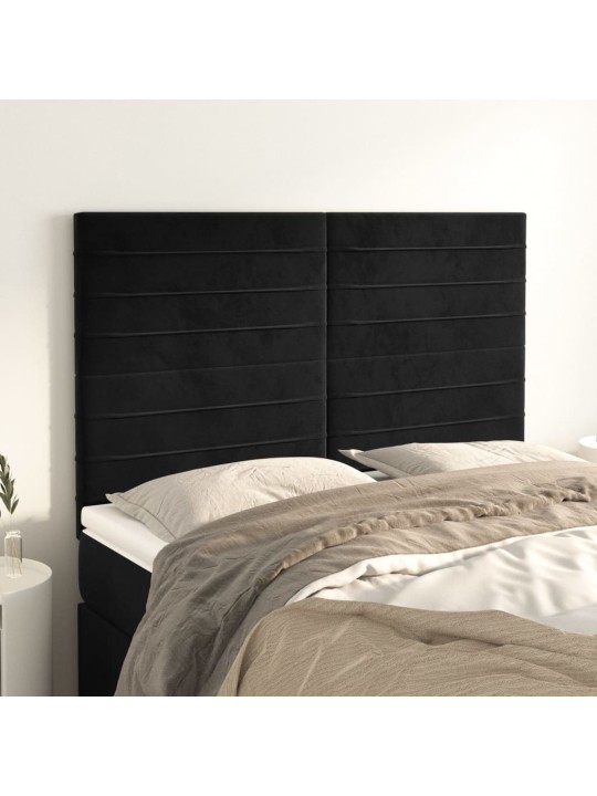 Gultas galvgaļi, 4 gab., 72x5x78/88 cm, melns samts