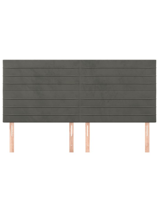 Gultas galvgaļi, 4 gab., 100x5x78/88 cm, tumši pelēks samts