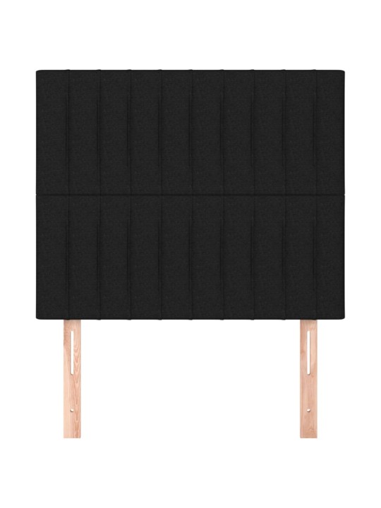 Gultas galvgaļi, 2 gab., 100x5x78/88 cm, melns audums