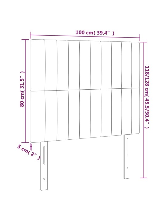 Gultas galvgaļi, 2 gab., 100x5x78/88 cm, pelēkbrūns audums