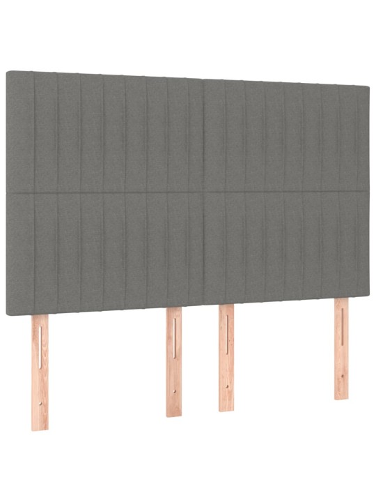 Gultas galvgaļi, 4 gab., 72x5x78/88 cm, tumši pelēks audums