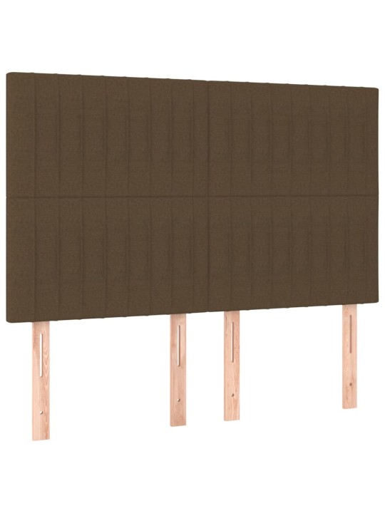 Gultas galvgaļi, 4 gab., 72x5x78/88 cm, tumši brūns audums