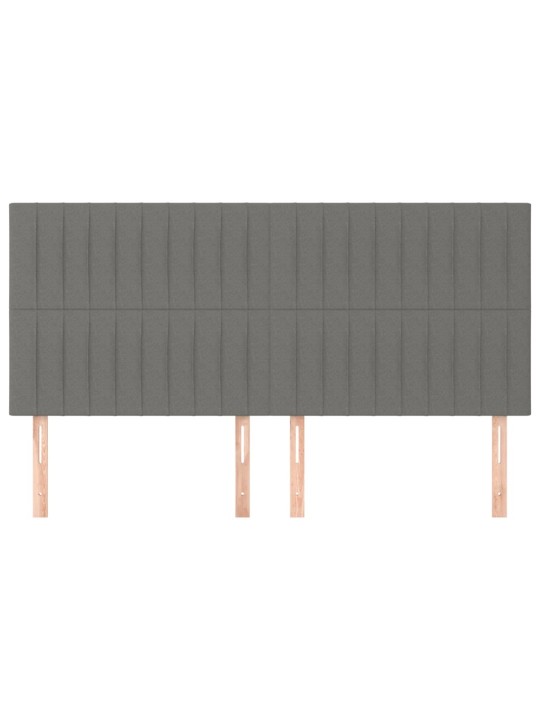 Gultas galvgaļi, 4 gab., 90x5x78/88 cm, tumši pelēks audums