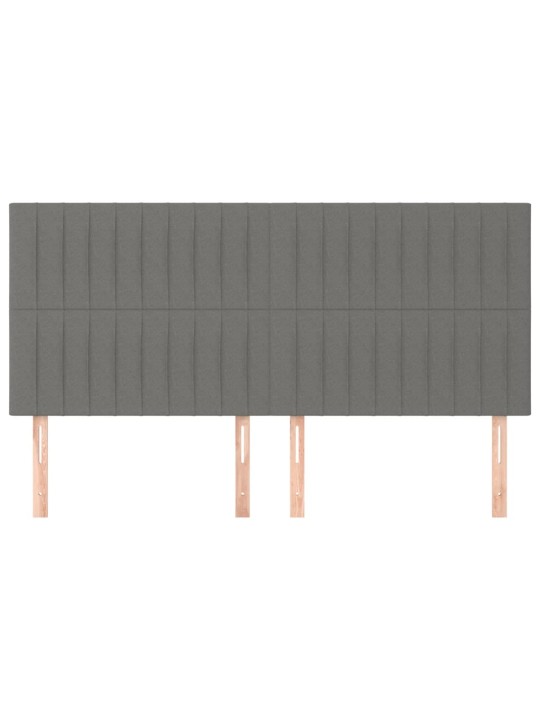 Gultas galvgaļi, 4 gab., 100x5x78/88 cm, tumši pelēks audums
