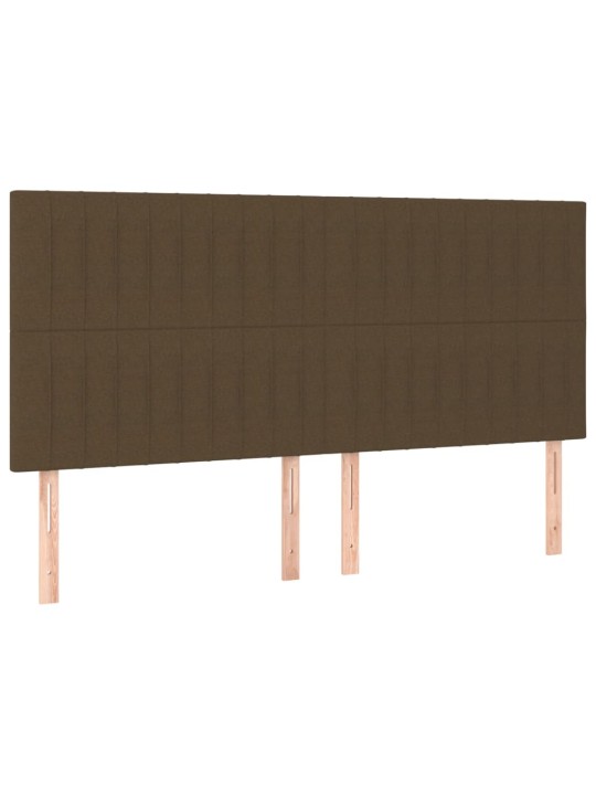 Gultas galvgaļi, 4 gab., 100x5x78/88 cm,tumši brūns audums