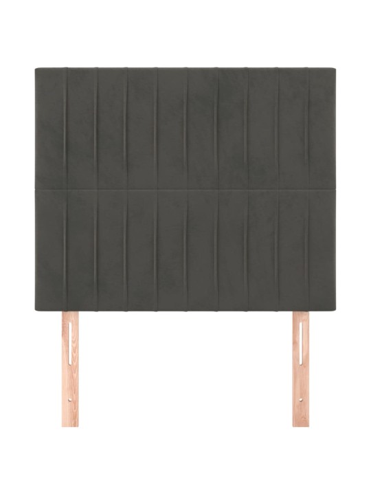Gultas galvgaļi, 2 gab., 100x5x78/88 cm, tumši pelēks samts