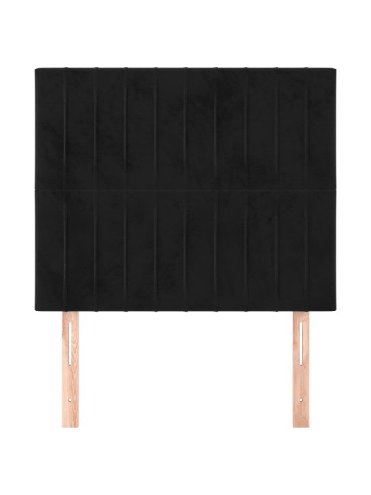 Gultas galvgaļi, 2 gab., 100x5x78/88 cm, melns samts