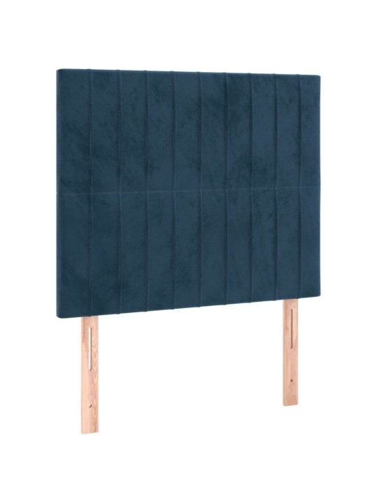 Gultas galvgaļi, 2 gab., 100x5x78/88 cm, zils samts