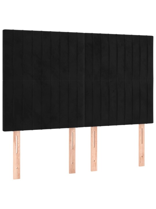 Gultas galvgaļi, 4 gab., 72x5x78/88 cm, melns samts