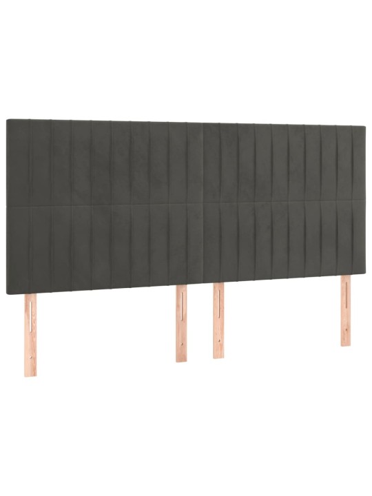 Gultas galvgaļi, 4 gab., 80x5x78/88 cm, tumši pelēks samts