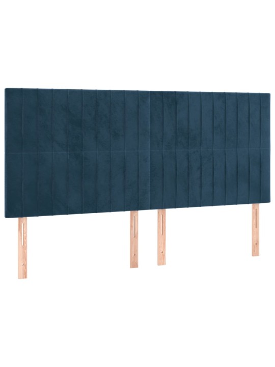 Gultas galvgaļi, 4 gab., 90x5x78/88 cm, tumši zils samts