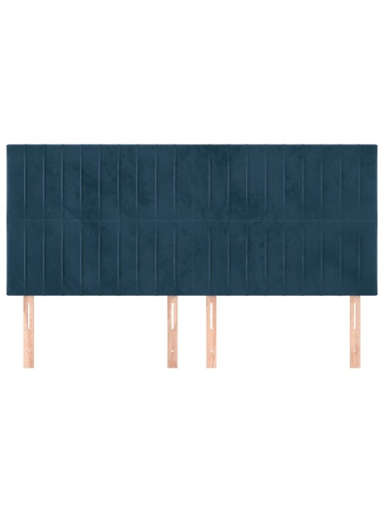 Gultas galvgaļi, 4 gab., 90x5x78/88 cm, tumši zils samts