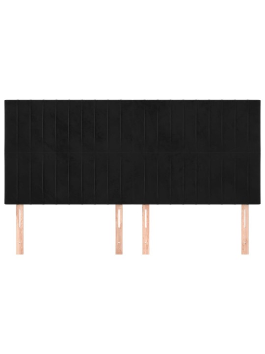 Gultas galvgaļi, 4 gab., 100x5x78/88 cm, melns samts