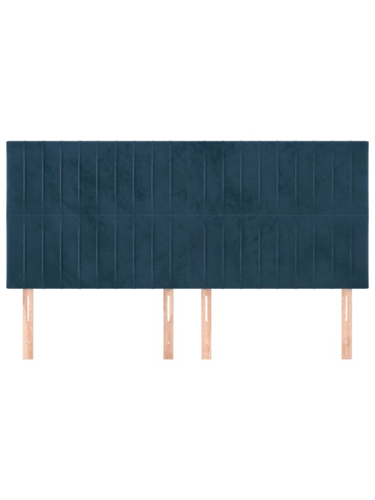 Gultas galvgaļi, 4 gab., 100x5x78/88 cm, zils samts